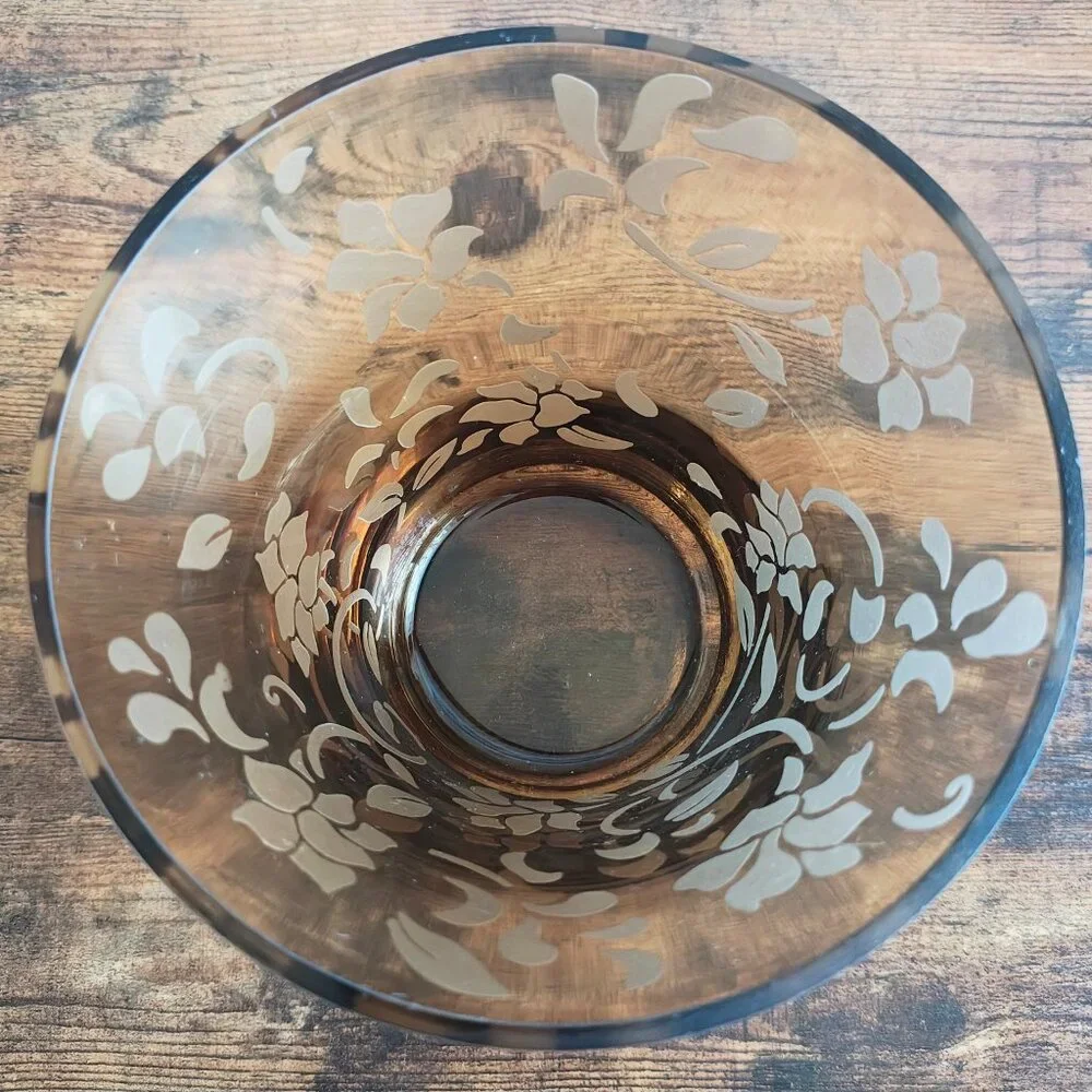 Vintage Etched Glass Vase